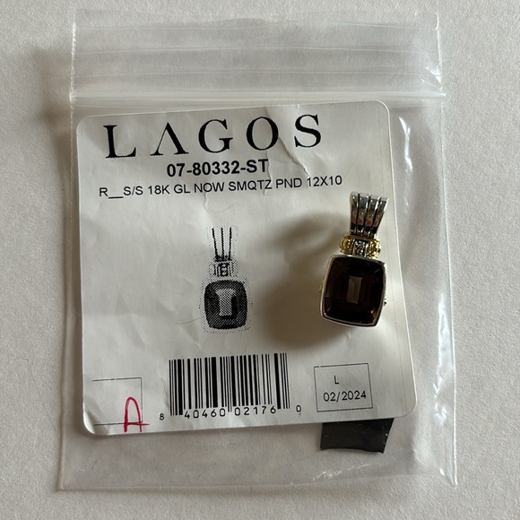 LAGOS S/S 18K gold Smoky Quartz pendant - Picture 14 of 14